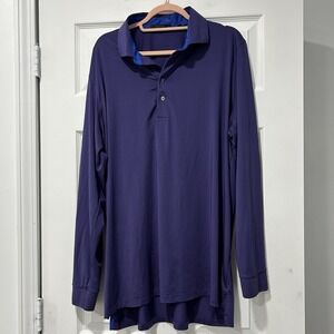 Greyson Men's Size‎ XL Long Sleeve Polo Shirt Purple Button up Collared EUC